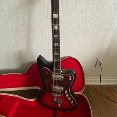 Harmony H19 Silhouette / Bobkat 1963 - 1973 - Cherry Red Sunburst image 1