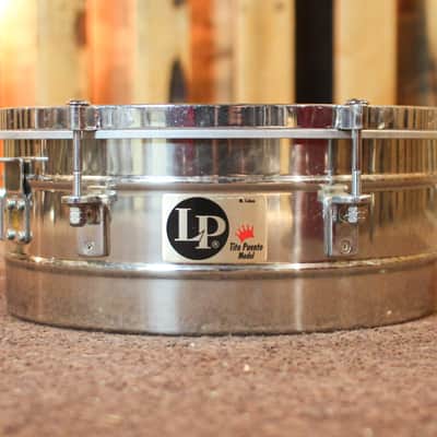 Used LP 14" Tito Puente Signature Rectangle Badge Stainless Steel Timbale image 1