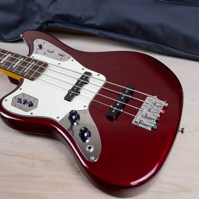 Fender JAB-EQ Left Handed Jaguar Bass CIJ 2008 Old Candy Apple Red w/ Bag image 3