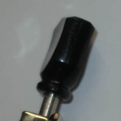 ONE near A+ genuine Gibson (Kluson) Deluxe Vintage Style Tuner for high D, A, low E side - PMMH model but with Black BUTTON (& says KLUSON DELUXE) + screws, washer, & nut with threaded shaft - HARDWARE: Nickel (from 2013 LPJ - NO guitar included) image 21