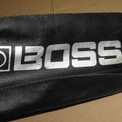 lightly used genuine BOSS vinyl pouch for FV300H, FV300L, and similar size size Boss pedals (NO pedal included) 1990s - Black Vinyl Exterior / Black Thin Canvas Interior image 3
