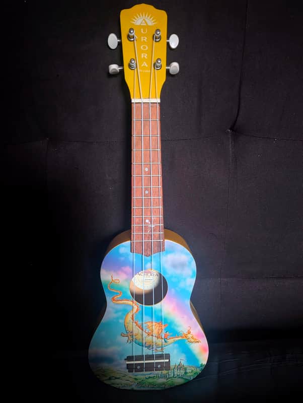 Luna Aurora AR2 Soprano Uke - Yellow Dragon image 1