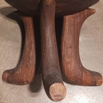 Huge vintage East/Central African wooden kettle drum and stand image 10