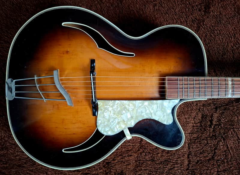 Very Rare Vintage 1950s Isana Jsana "Elvis Presley" Archtop Jazz Guitar Made In Germany - Good