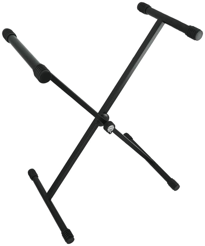 Quik Lok T-10BK Single-Braced Adjustable X-Stand Keyboard Stand in Black image 1