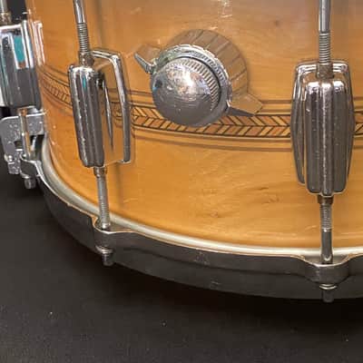 Tama Superstar Mastercraft AW-456 Birch Artwood Snare Drum 14" × 6.5" 1980's - Super Maple Engraved image 8