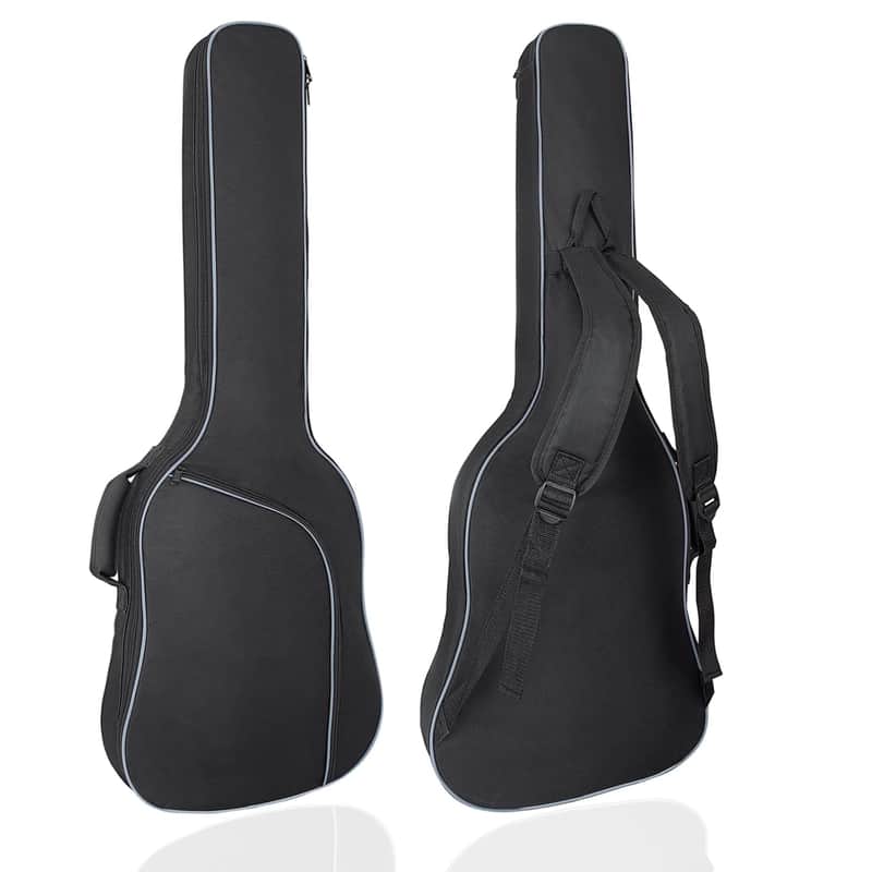 Electric Guitar Case, Electric Guitar Bag Padded Electric Guitar Gig Bag 0.38 Inch Padding Soft Guitar Case With Neck Strap, Back Hanger Loop, Black image 1