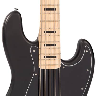 Vintage VJ75 ReIssued Maple Fingerboard Bass Guitar 5-String - Black (VJ75MBK) image 7