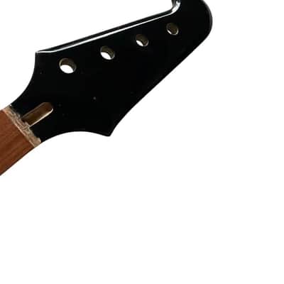 Black Maple Wood 4 String Firebird Bass Style Neck, Rosewood Fingerboard image 2