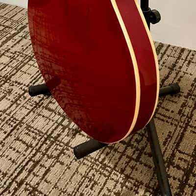 Brewton Les Paul Style Semi-Hollow Body Electric Guitar - Red image 8
