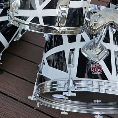 Vintage 80's Double Bass Tama Swingstar 9 piece Drumset MIJ with Van Halen style wraps image 17