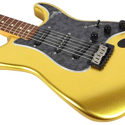 All Music Inc. Collection Custom Gold Sparkle Strat Electric Guitar w/ Gig Bag image 5