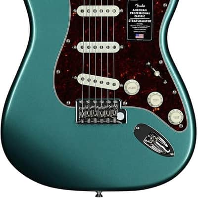 Fender American Professional Classic Stratocaster Electric Guitar Faded Sherwood Green Metallic image 1