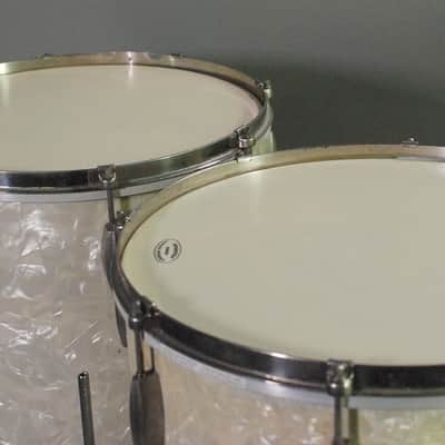 Vintage Slingerland Radio King drum kit with Gene Krupa Radio King snare 1936-1942 - White Marine Pearl image 6