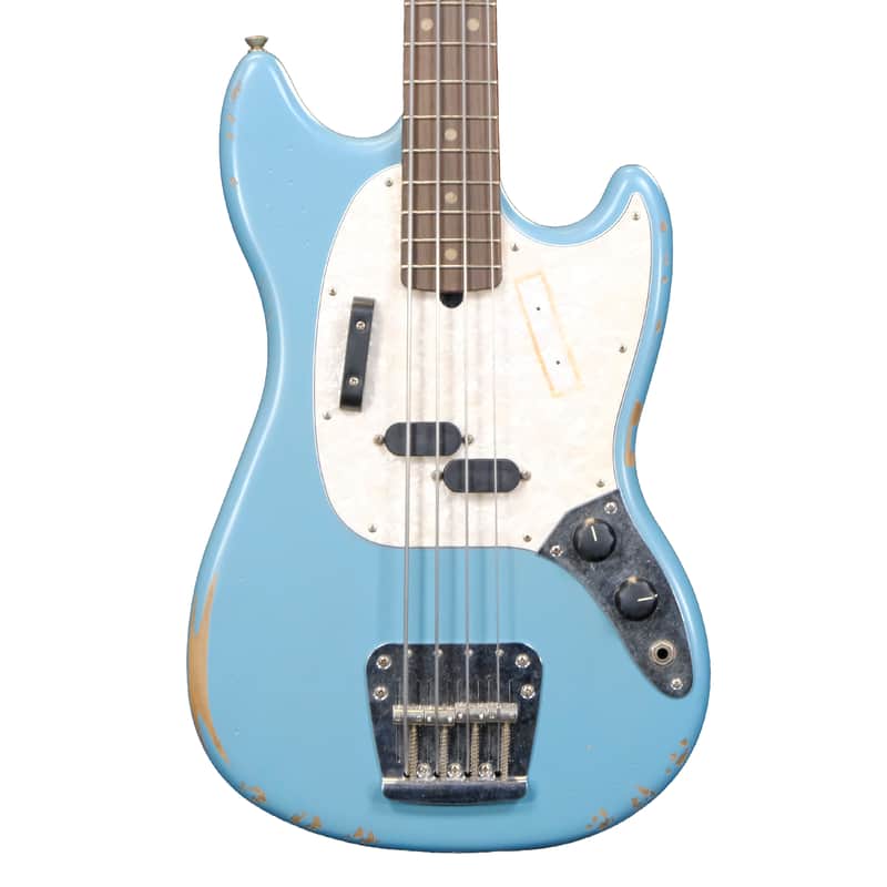 ベース Fender Mustang Bass RW SBL Fender Player II Mustang Bass PJ - Coral Red with Rosewood