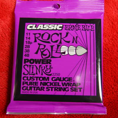 Ernie Ball 2250 classic rock'n'roll power slinky pure nickel wrap electric guitar strings 11-48. image 1