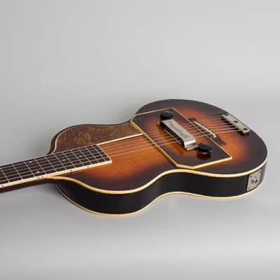 Slingerland  Songster Model 401 Solid Body Electric Guitar (1936), ser. #132, original black hard shell case. image 7