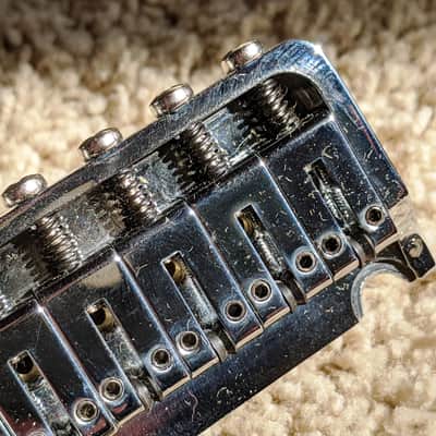 ABM 5200 2-Point Modern Tremolo Guitar Bridge. Chrome, Solid Bell-Brass Guitar Bridge, Complete image 6