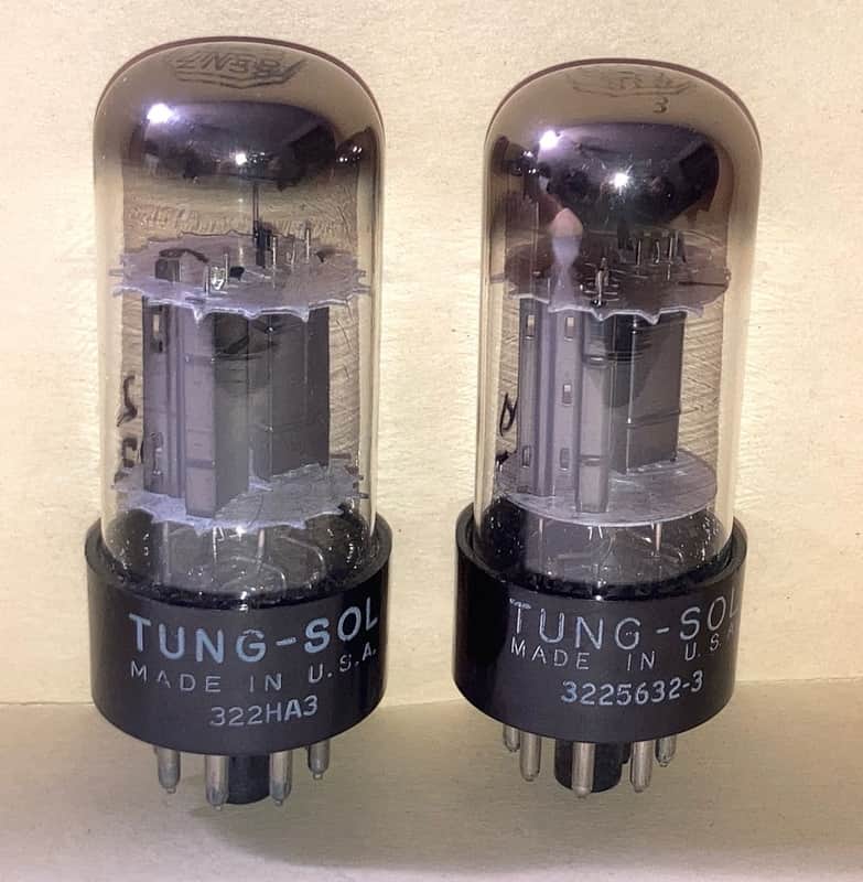 1956 Tung-Sol 6SN7GTB ECC33 Tall Bottle Tubes, Matched Pair, NOS Testing image 1
