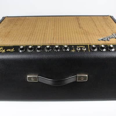1966 Vintage Fender Pro Reverb Amplifer Combo "Black Face" 2x12 40 Watt Amp 1960s USA image 10