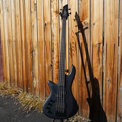 Schecter DIAMOND SERIES Stiletto-4 Stealth Pro EX - 35" Scale-BEAD-- Satin Black Left Handed 4-String Electric Bass Guitar image 2