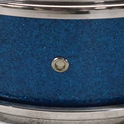 Rogers 5x14" Luxor Snare Drum Vintage 1960's Blue Sparkle Cleveland image 7