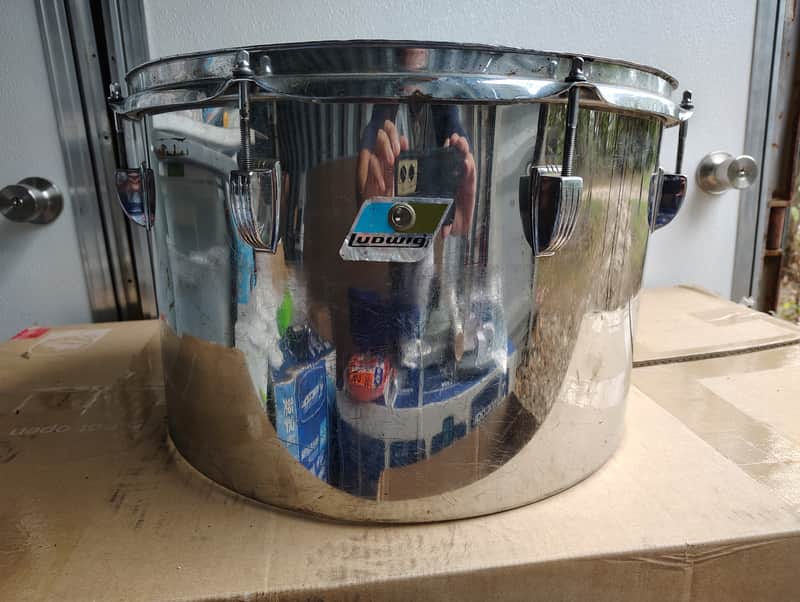 Ludwig 16"(Diameter)x 10(Depth) Stainless Steel Tom 1970's - Stainless Steel image 1