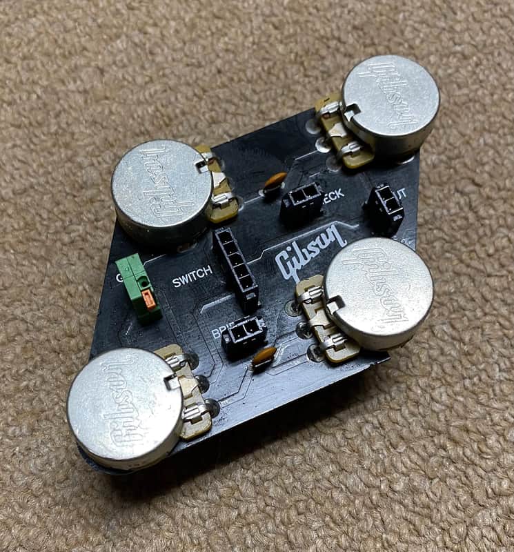 Gibson Les Paul complete PC board pots, switch and output jack wiring assembly image 1