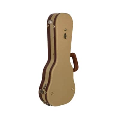 Crossrock Master Series Soprano Ukulele Case for 21'' Long Neck | Classic Fabric Tweed Exterior, Re-Engineered Shell, Backpack Straps & Leather Handle, Deep Red Velvet Interior image 3