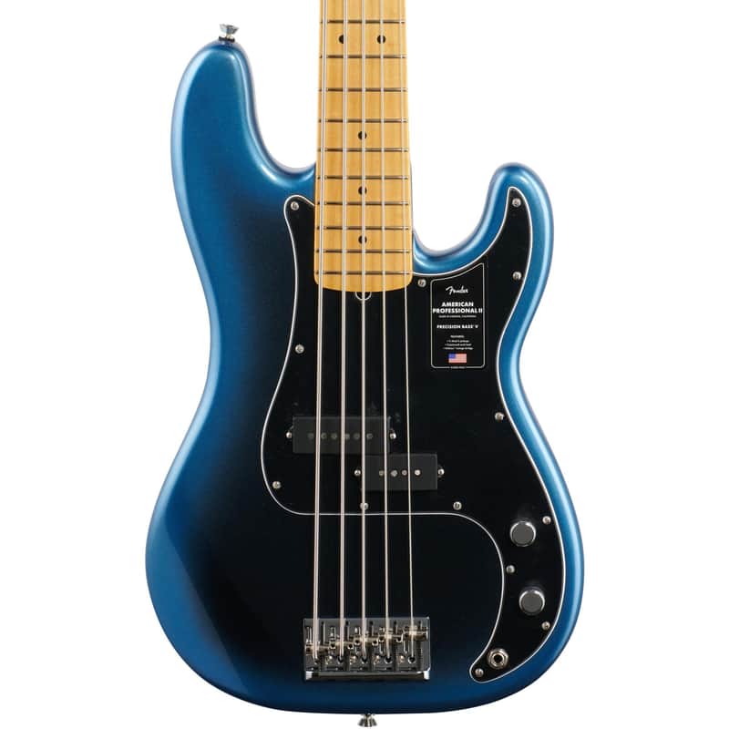 Fender American Pro II Precision Bass V Bass Guitar (with Case), Dark Night image 1