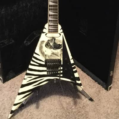 Jackson USA Custom Shop Randy Rhoads Custom 1988 Black/White Zebra w/ Lions Head Custom Graphic image 1