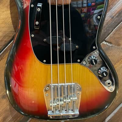 1977 Fender Mustang Bass, Three Tone Sunburst image 5