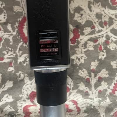 (Boxed) Vintage Sennheiser MD 441 with Leather Case, Discontinued Glass/ Translucent Mic Clip and MZT441 Desktop Stand 1970s - Black / Silver image 8