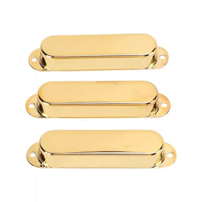 Stratocaster Metal Single Coil Pickup Covers (No Holes) - Gold 3 Pcs image 4