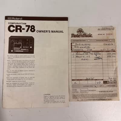 Roland CR-78 User Manual (w/ Original Sale Receipt)