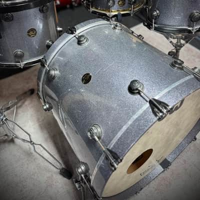 DW Collectors Series Drum Set + Edge Snare - 90s Gold Badge Keller Shell  - Custom Sparkle Lacquer image 6