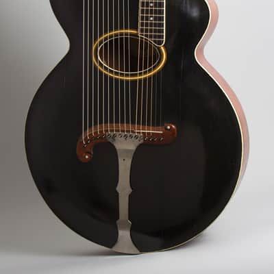 Gibson Style U Harp Guitar (1908), ser. #7554, Mark Leaf molded fiberglass hard shell case. image 3