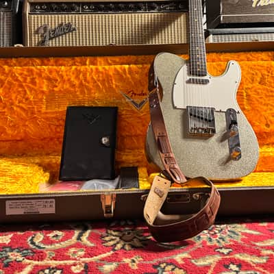 Fender Custom Shop Limited 1961 Telecaster Relic Silver Sparkle - Wildwood Video Demo image 15