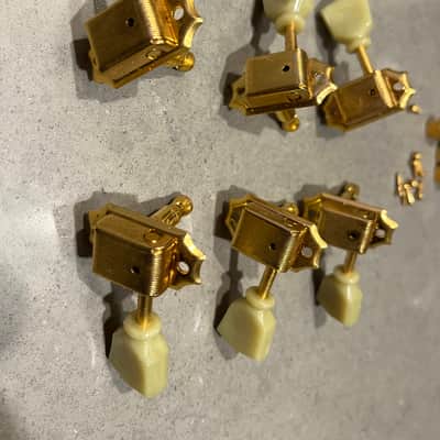 Gotoh Vintage Keystone-Style 3+3 Tuning Machines Gold image 2
