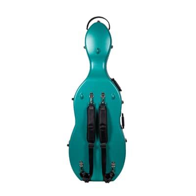 Crossrock 4/4 & 3/4 Cello Case with Wheels | Matte Mint Blue ABS Shell, Wine Red Velvet Interior, Backpack Straps – New Mold Design – (CRA870CEFMB) image 4
