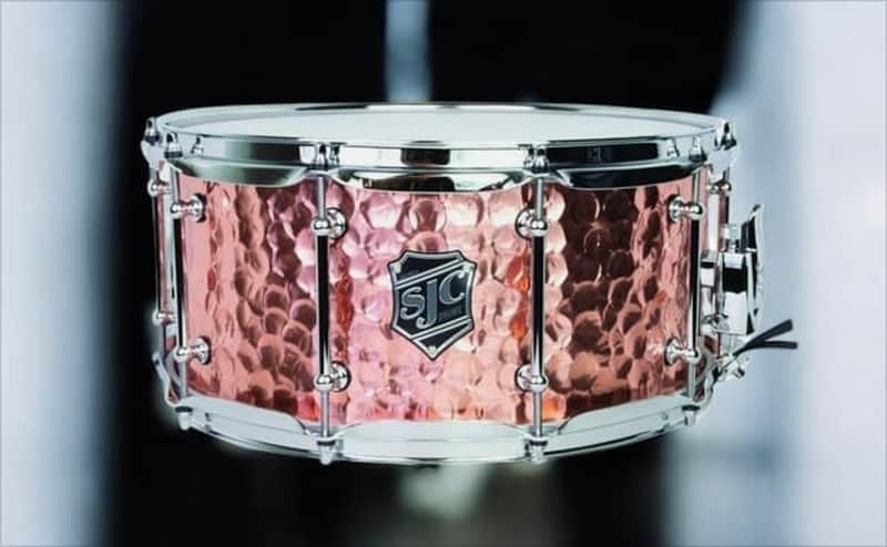 SJC Drums Alpha Copper Snare â€“ 6.5"x14" - Hammered Copper Shell image 1