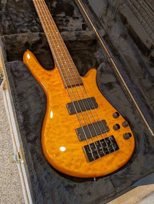 Spector NS2000/5 Neck-Through 5-String | Amber Quilt | EMG BQC Preamp | Spector Case image 1
