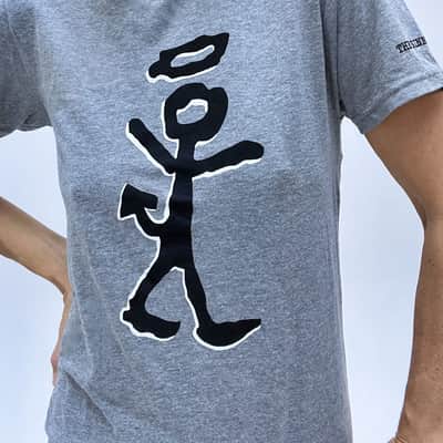 "Sinning Saint" Unisex Gray T-Shirt by Will Lee - Size Extra Large (XL)-All tees available in other sizes image 1