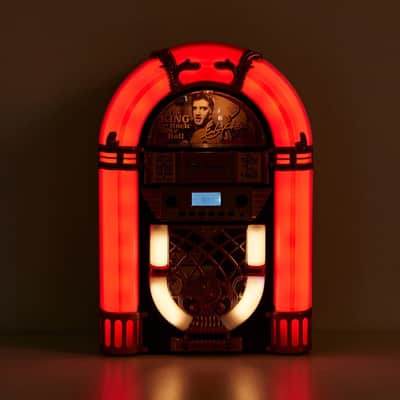 Elvis Presley Mini Jukebox – CD Player, Bluetooth Speaker, FM Radio, USB/SD image 5