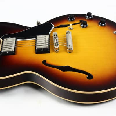 2013 Gibson Memphis ES-335 Dot Neck Sunburst Plain Top Semi Hollow Guitar w Original Case image 15