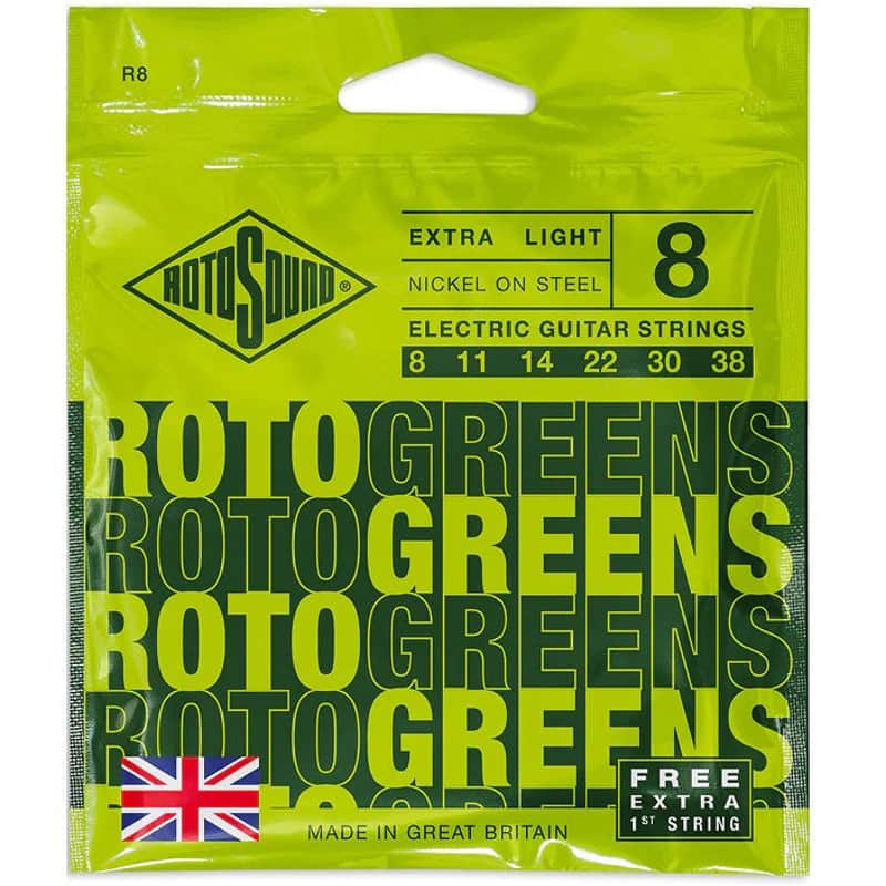 Rotosound Electric Guitar String 8-38 Greens - R8 +FREE EXTRA 1ST STRING image 1