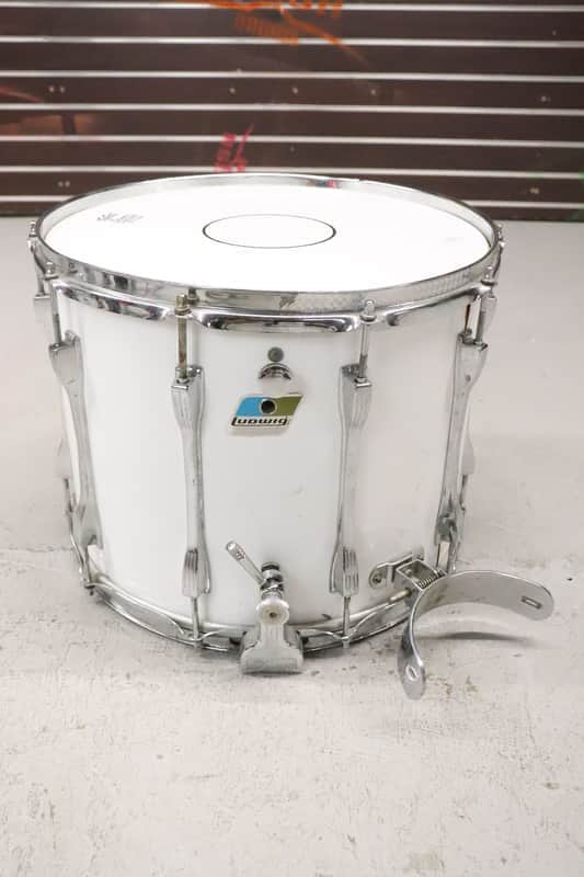 Ludwig 12x15 Marching Snare Drum White Cortex Vintage 1970's image 1
