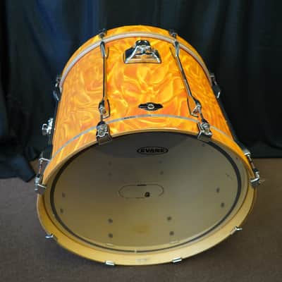Tama Superstar Series 22" Birch/Basswood Bass Drum w/ Mount - Orange Satin Flame | 18x22" image 3