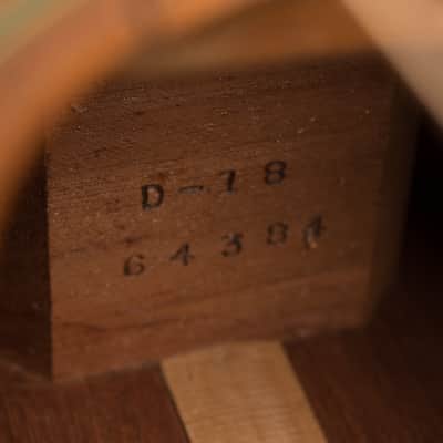 C. F. Martin  D-18 Flat Top Acoustic Guitar (1936), ser. #64384, molded black plastic hard shell case. image 14