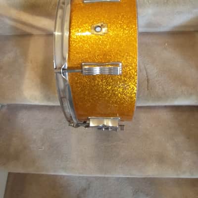 Ludwig Vintage 1966 gold sparkle Jazz Festival snare drum exceptional! image 17